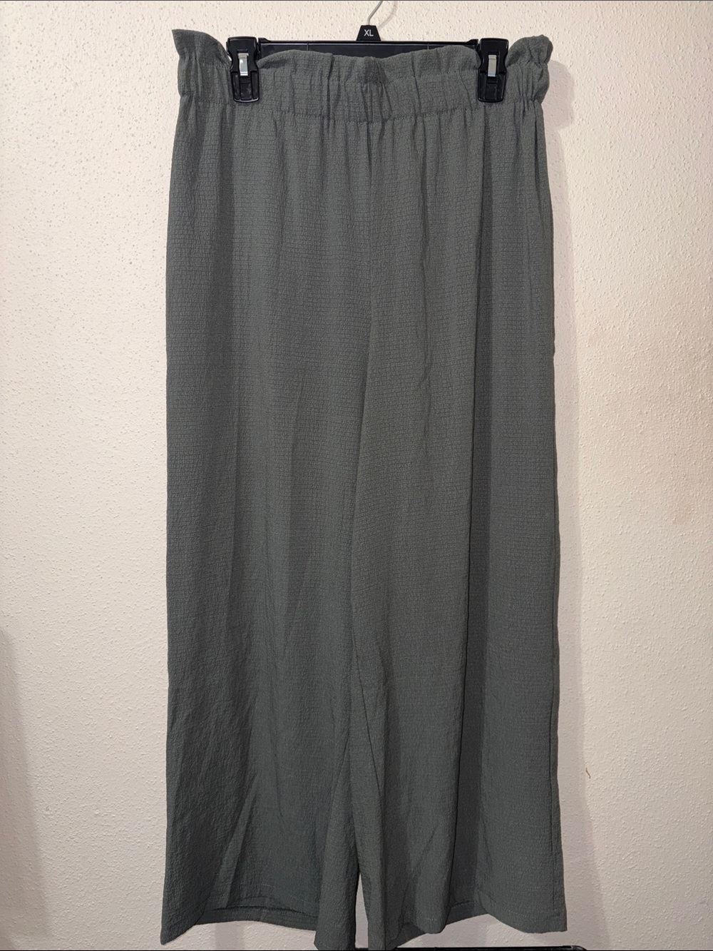 Women's Olive Green Wide-Leg Skirt - Casual Elastic Waist